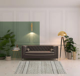 5' X 7' Beige Geometric Washable Area Rug