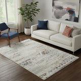 5' X 7' Ivory Tribal Distressed Washable Area Rug