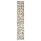 2' X 8' Gray Damask Distressed Runner Rug