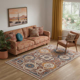 5' X 8' Red Southwestern Area Rug