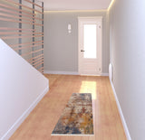 2' X 6' Gray Abstract Distressed Runner Rug