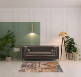 4' X 6' Gray Abstract Distressed Area Rug