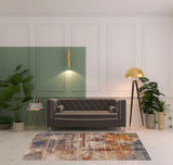 5' X 8' Gray Abstract Distressed Area Rug