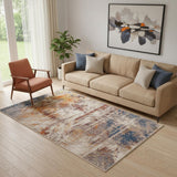 5' X 8' Gray Abstract Distressed Area Rug