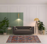 5' X 8' Red Southwestern Area Rug