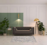 4' X 6' Gray Floral Area Rug