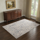 4' X 6' Gray Floral Area Rug