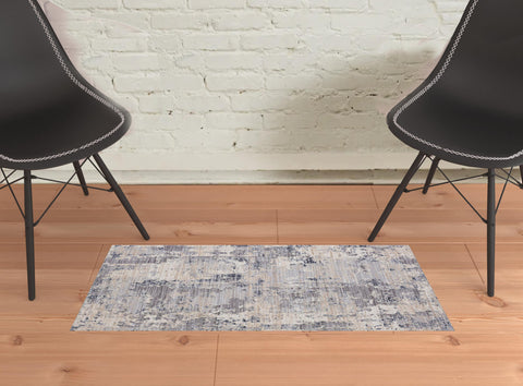 2' X 3' Gray Abstract Area Rug