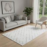 5' X 7' Cream Geometric Area Rug
