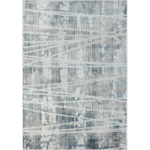 5' X 7' Blue Abstract Area Rug