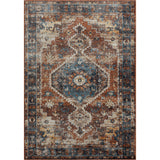 8' X 10' Blue Medallion Distressed Washable Area Rug