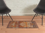 2' X 3' Brown Southwestern Area Rug