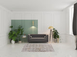 5' X 8' Cream Abstract Distressed Area Rug