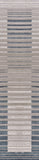 8' Ivory And Blue Abstract Runner Rug
