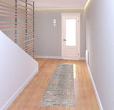2' X 8' Cream Abstract Runner Rug