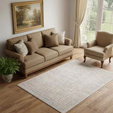 5' X 8' Gray Botanical Area Rug