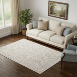 5' X 8' Beige Botanical Area Rug