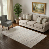 5' X 8' Gray Floral Area Rug