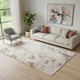 5' X 8' Beige Abstract Area Rug