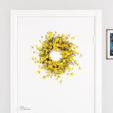 23" Green And Yellow Spring Daisy Artificial Wreath