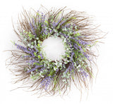 31" Purple Spring Twig And Mixed Assortment Artificial Wreath