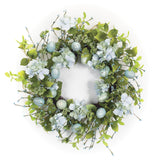 22" Blue And Green Spring Mixed Assortment Artificial Wreath