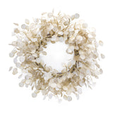 33" Beige And Brown Eucalyptus Artificial Wreath