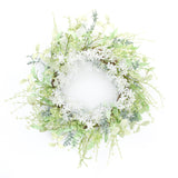 22" Green And White Mixed Assortment Artificial Wreath