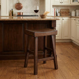 25" Espresso Solid Wood Backless Counter Height Bar Chair
