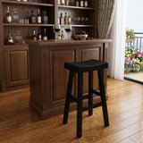 30" Black Solid Wood Backless Bar Height Bar Chair