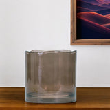 6" Brown Cylinder Glass Table Vase