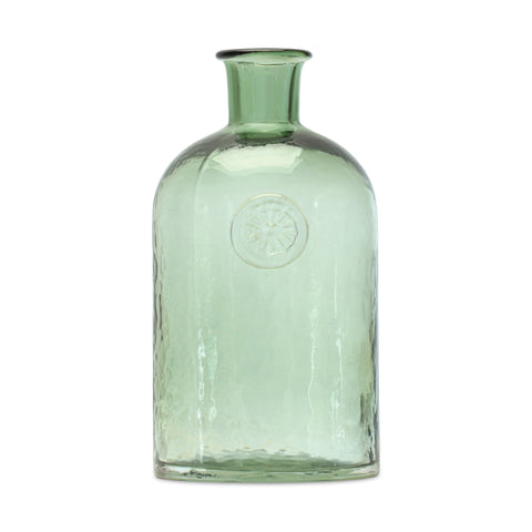 9" Green Bud Glass Table Vase
