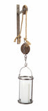 32" Silver Metal And Glass Wall Sconce Candle Holder