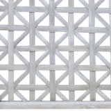 Set of Two Gray Geometric Lattice Wood Hanging Dimensional Sculptures