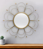 24" Gold Flower Iron Framed Accent Mirror