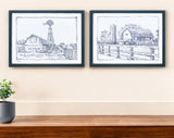 Set of Two Black And White Framed Art