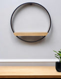 17" X 6" Brown Metal Circle Hanging Dimensional Sculpture