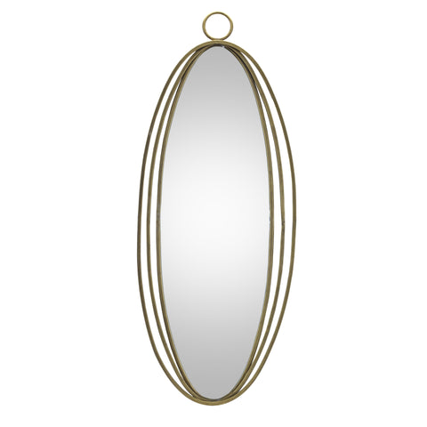 34" Gold Oval Metal Framed Accent Mirror