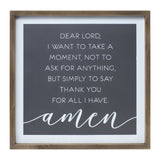 20" X 20" Gray And White Thankful Prayer Square Prayer Wall Decor
