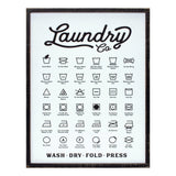 26" X 20" White And Black Laundry Wood Wall Decor