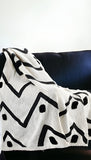 50" X 60" Black and White Woven Cotton Chevron Throw Blanket with Tassels