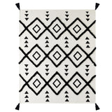 8' X 10' Denim Blue And Ivory Geometric Washable Indoor Outdoor Area Rug