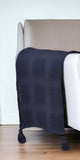 50" X 60" Blue Woven Cotton Throw Blanket with Tassels