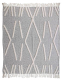 8' X 10' Navy and Ivory Floral Washable Non Skid Indoor Outdoor Area Rug