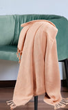 50" X 60" Orange Woven Cotton Throw Blanket with Fringe
