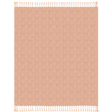 50" X 60" Orange Woven Cotton Throw Blanket with Fringe