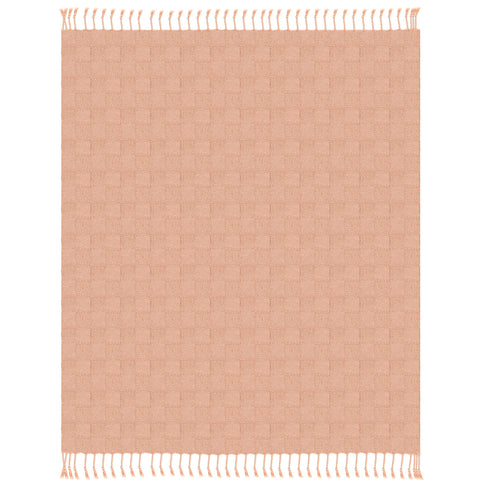 50" X 60" Orange Woven Cotton Throw Blanket with Fringe