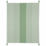60" X 50" Green Woven Cotton Striped Throw Blanket with Tassels