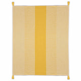 50" X 60" Yellow Woven Cotton Striped Throw Blanket with Tassels