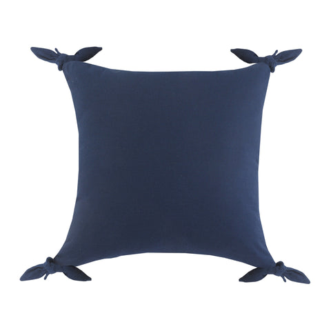 20" Navy Blue Cotton Throw Pillow